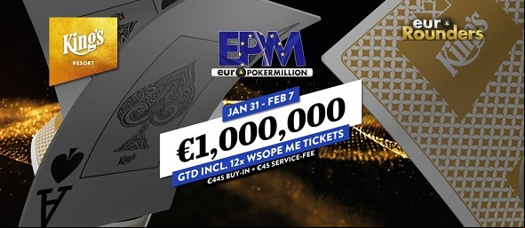 Vícedenní turnaj Euro Poker Million (EPM) v King's Resortu Rozvadov garantuje €1.000.000 na výhrách